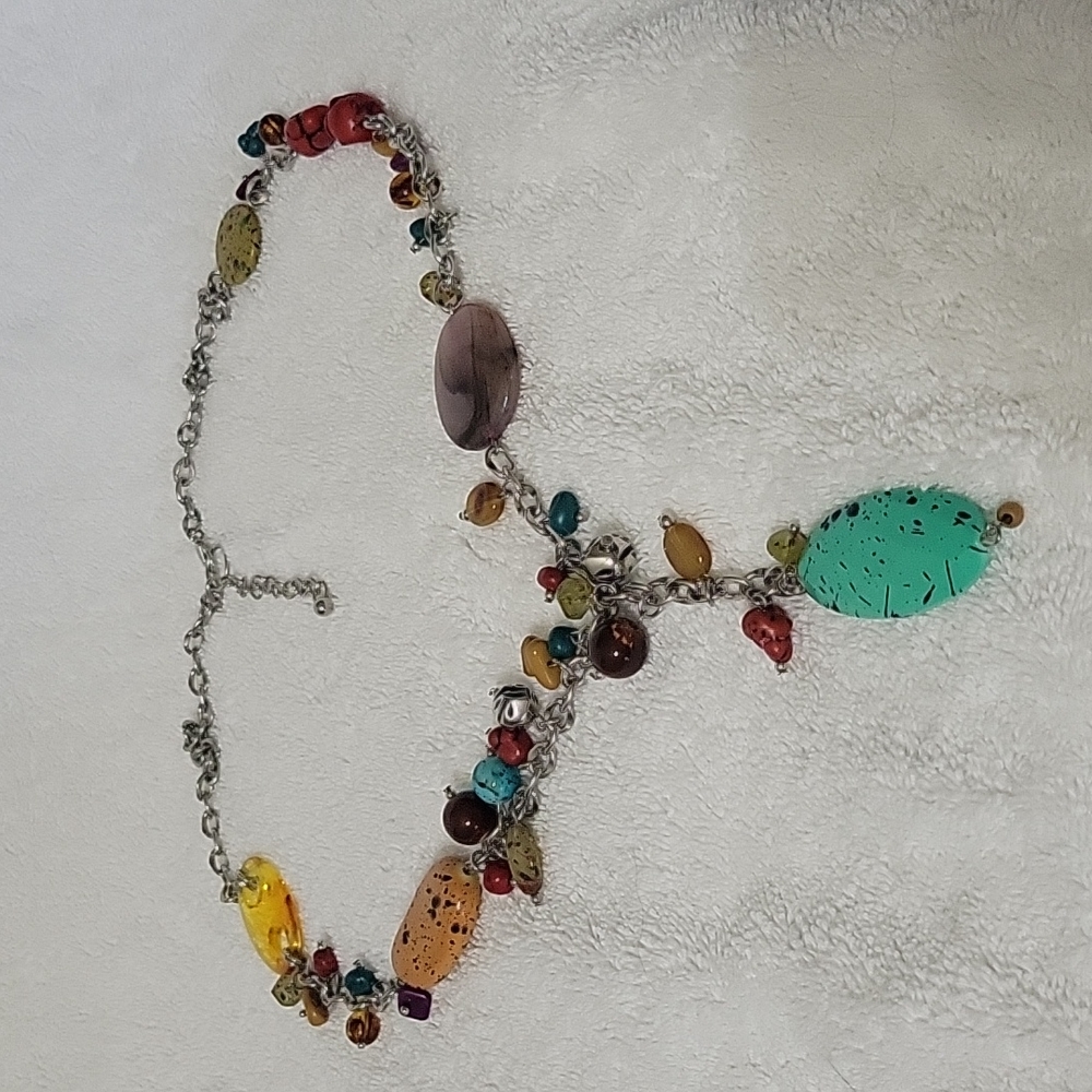 Long Necklace with Stones and Beads